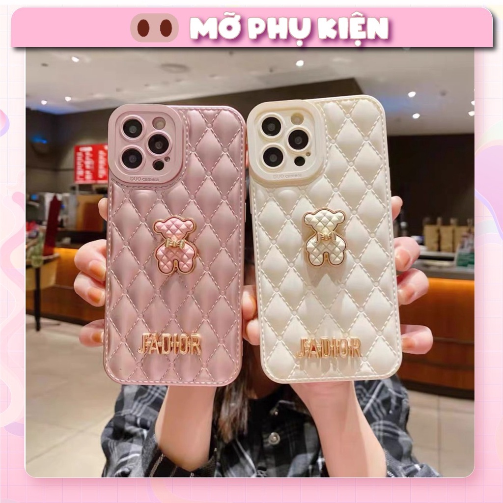 Ốp lưng điện thoại iphone quả trám gắn gấu cho 13Promax/13Pro/13/12ProMax/12Pro/12/11ProMax/11/X/XsMax/7plus/8plus