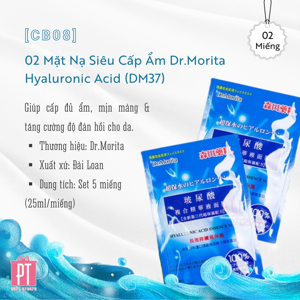 [CB08] Combo 10 Miếng Mặt Nạ Cấp Ẩm Vượt Trội