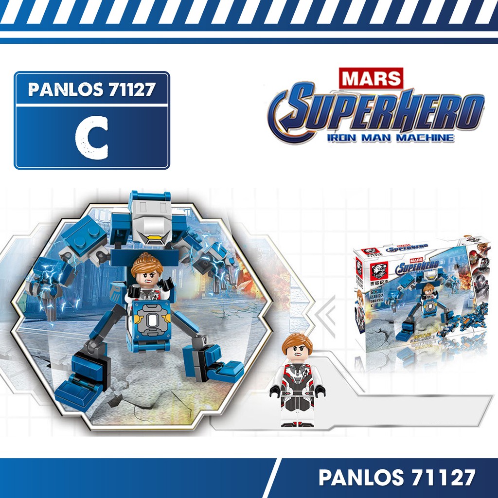 Đồ chơi xếp hình Panlos 71127 nhiều mô hình siêu nhân anh hùng (bán lẻ mẫu ngẫu nhiên ~ 80+ chi tiết)