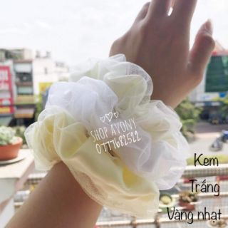 𝐒𝐂𝐑𝐔𝐍𝐂𝐇𝐈𝐄𝐒 - tóc đẹp , tay xinh - Bride cột tóc 2 lớp phồng