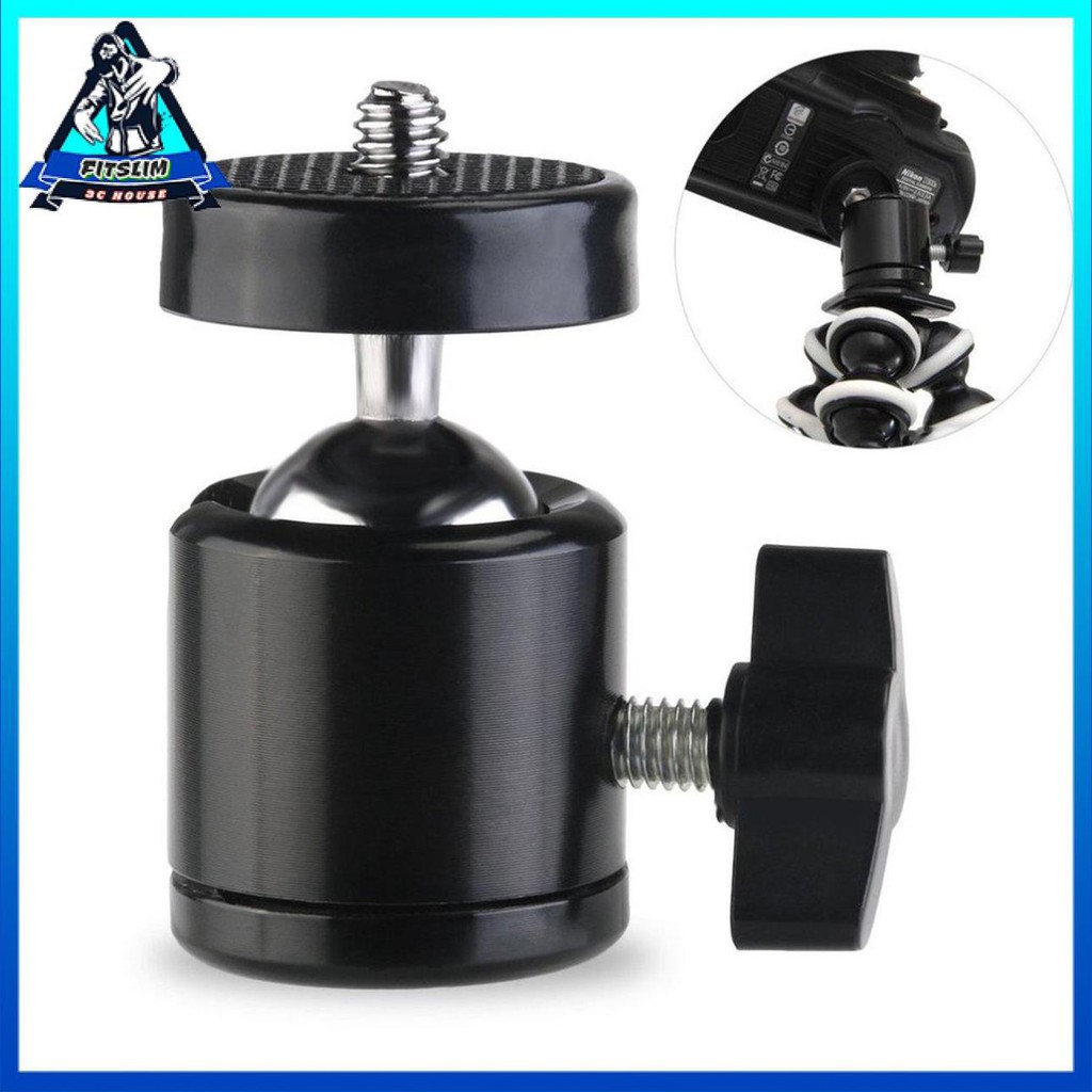 Chân máy ảnh mini ngoài trời Ballhead của 360 Swivel Ballhead 1/4 Screw Mount