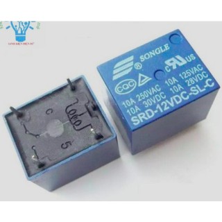 Rơ le Relay 12V 10A 250VAC (SRD-12VDC-SL-A) màu xanh