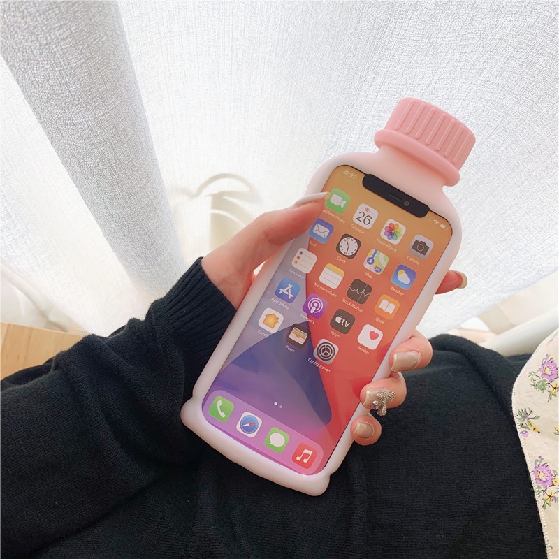 Silicone phone case for iphone 11 11 Pro Max 6s Plus 7 8 Plus XR X XS Max 12 12 Pro Max Mini LX beverage bottle soft iphone case