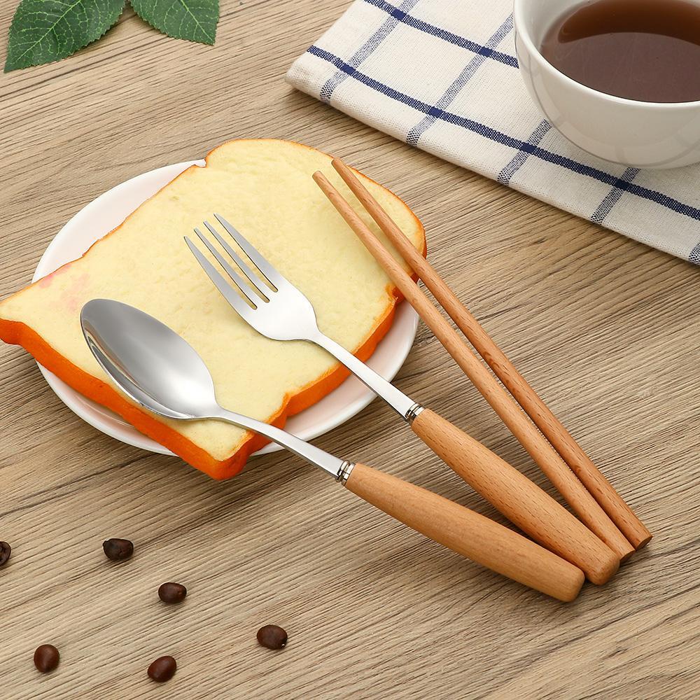 Bộ 3 Món Muỗng Đũa Nĩa Bằng Thép Không Gỉ Kèm Hộp Đựng Mang Đi Du Lịch Tiện Lợi