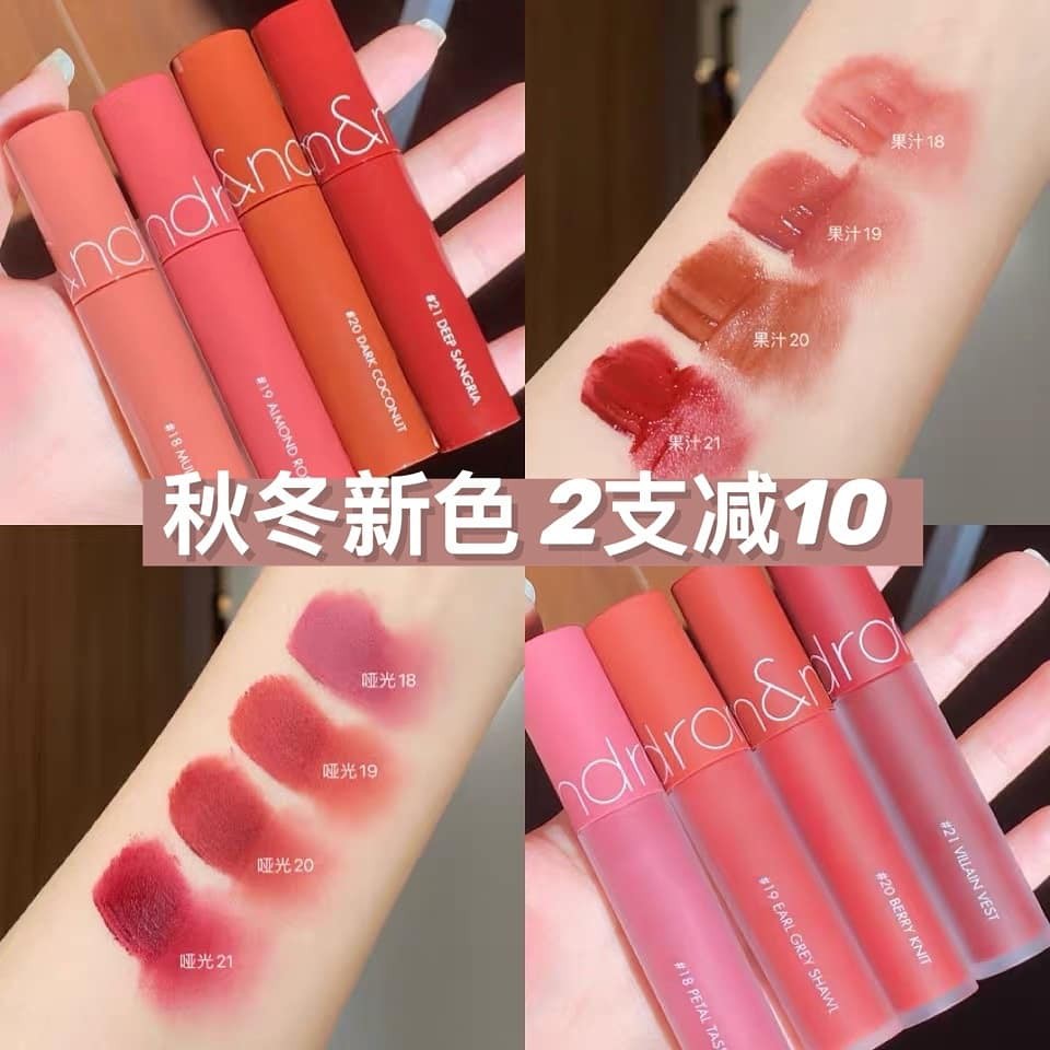 Son Kem Romand  Lì Tint Zero Velvet Tint 01 đến 17 [Chính Hãng]