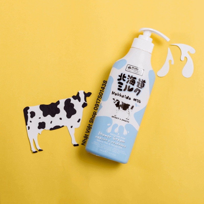 Sữa tắm dưỡng ẩm &amp; mịn da Make in Nature Hokkaido Milk Moisture Rich Shower Cream 450ml