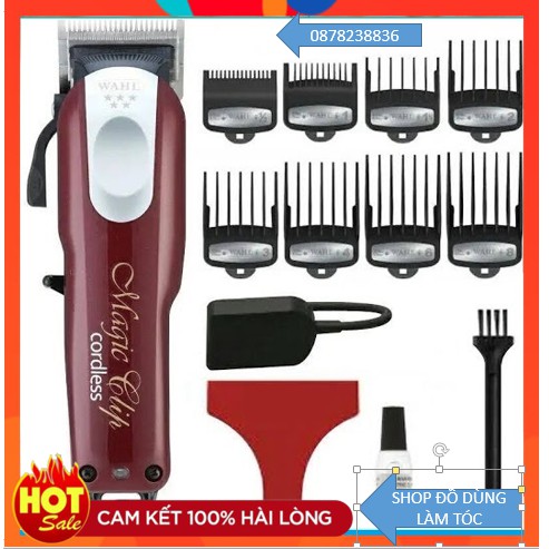 Tông Đơ Magic Clip Đã Mài Chuốt Lưỡi 8 Cữ gá Thép Lưỡi Kép thép Lưỡi Kép Sứ Máy Khỏe Chạy Êm Pin Trâu Đã Mài Cân Chỉnh