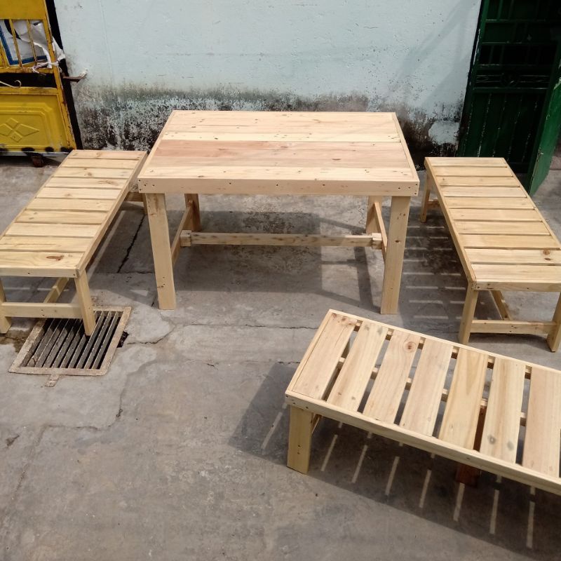 ghế bench ghế dài gỗ pallet 5 chân rộng 40cm dài 1m