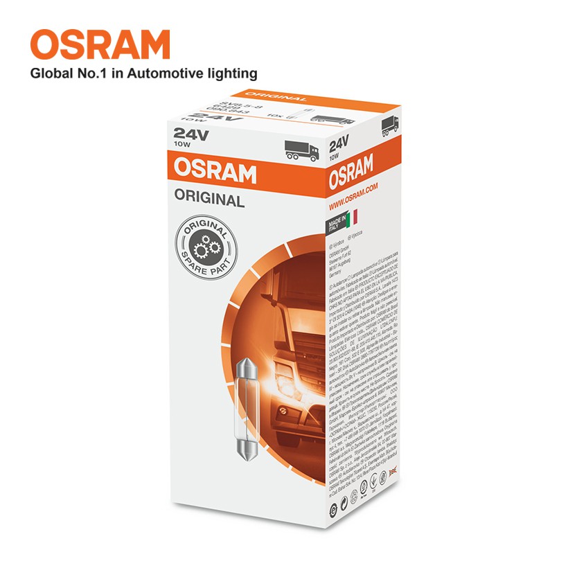 Combo 10 Bóng Đèn Cana Dài OSRAM Original C5W 24V 10W - Nhập Khẩu Chính Hãng