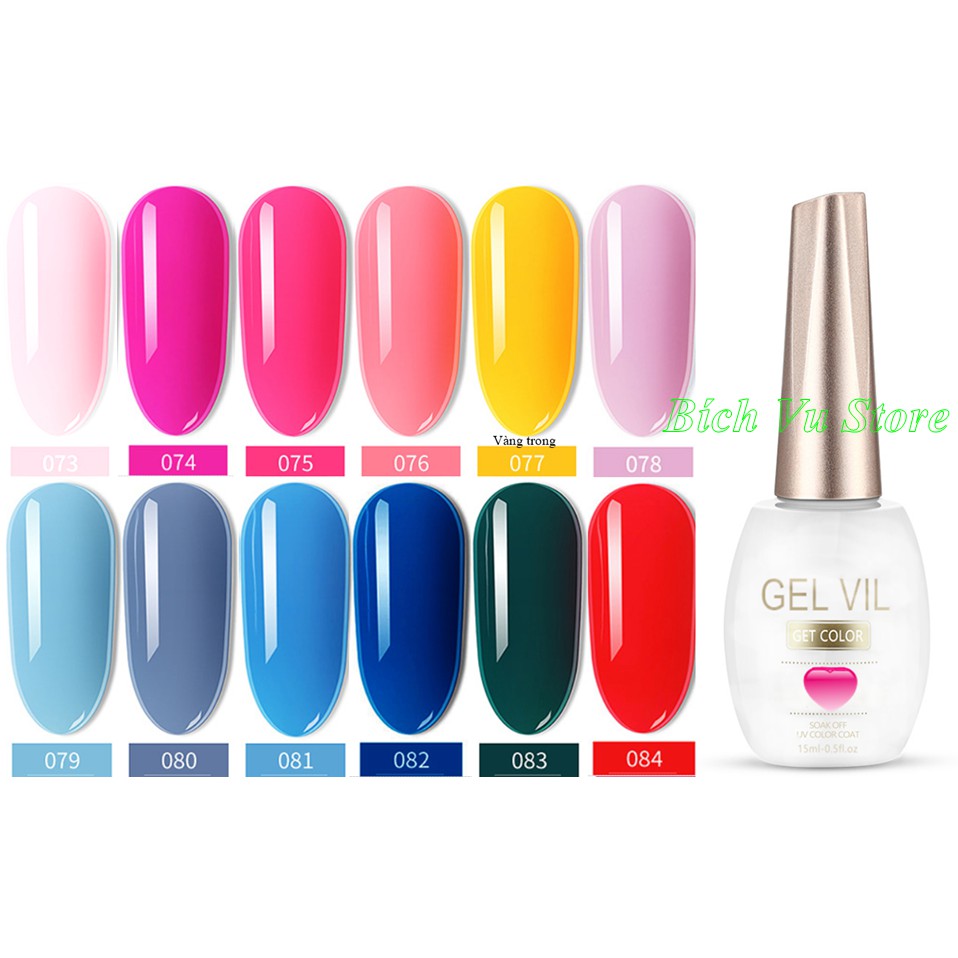 Sơn Gel Vil 168k/6 chai (Tặng bảng màu khi mua 12 chai son Vill)