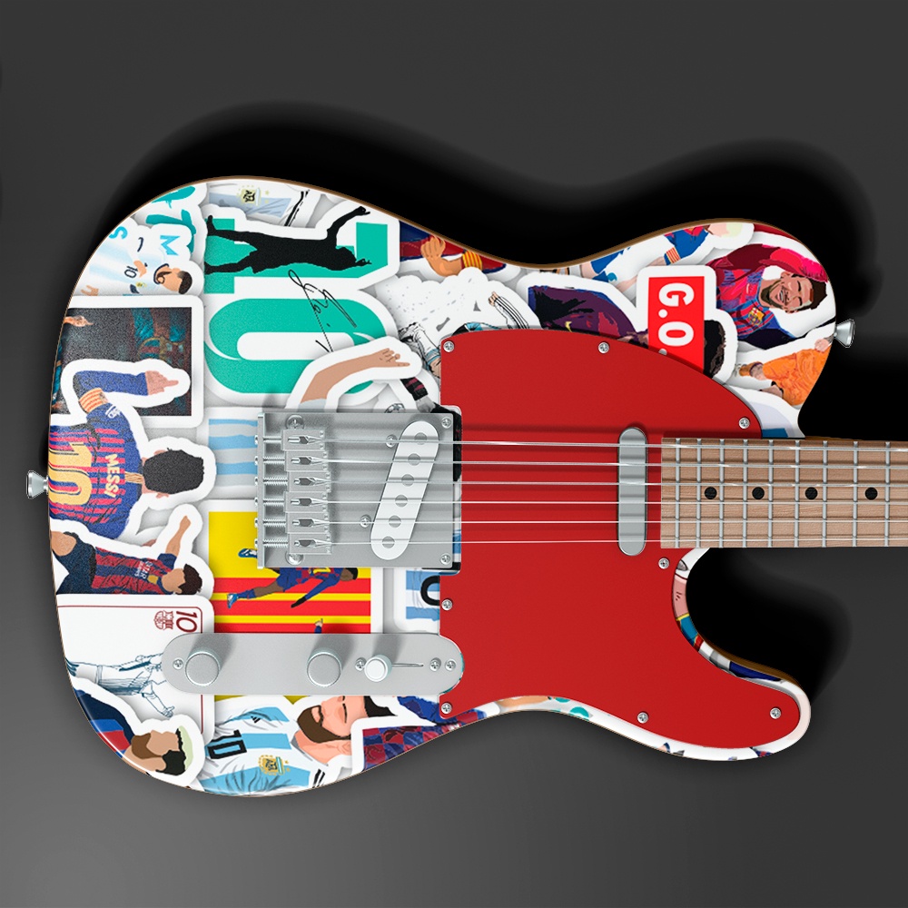 Set 50 cái Sticker Messi m10 dán mũ bảo hiểm, hình dán Messi chống nước, decal hình cầu thủ Messi