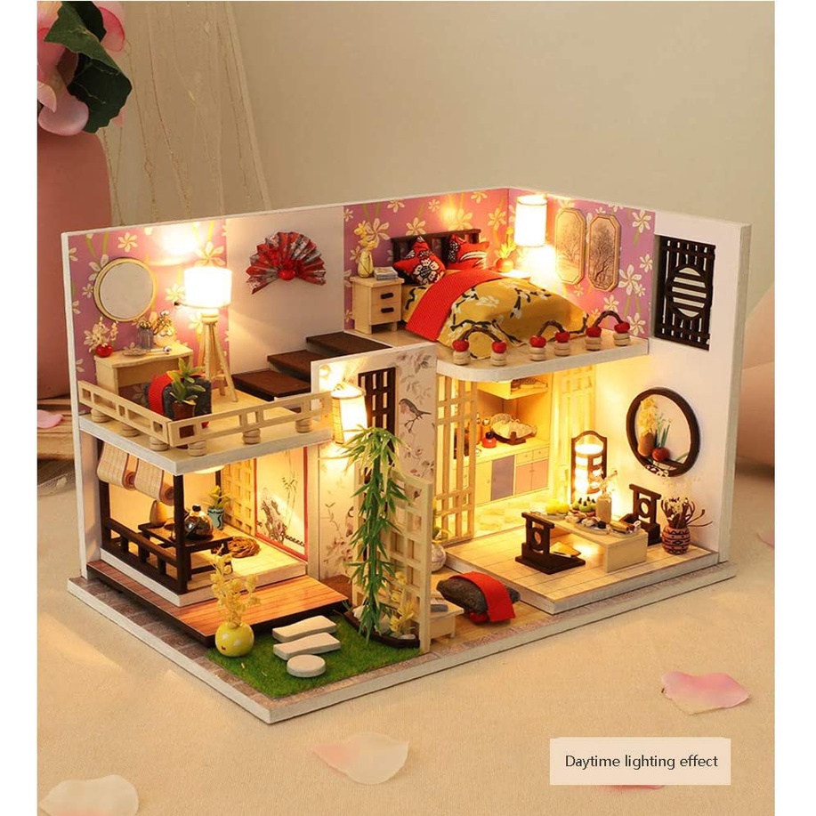 Bộ Thủ Công Mô Hình Lắp Ráp Nhà Búp Bê DIY : Căn Nhà Xinh Xăn M027 - Tặng Keo Sữa