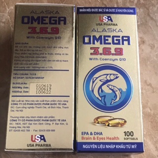 Dầu Cá Alaska Omega 3.6.9 Hộp 100 viên - Bổ Não, Tăng Cường Thị Lực, Giảm Nguy Cơ Mắc Bệnh Tim Mạch