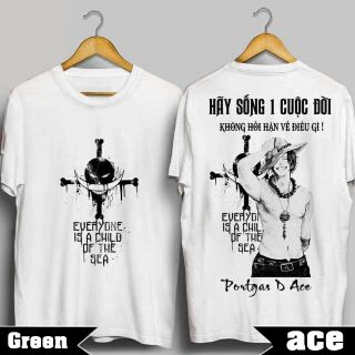 Áo thun one piece ACE ảnh thật 