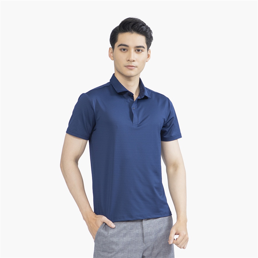 Áo Thun Polo Ngắn Tay Có Cổ Bẻ ARISTINO APS091S2 Áo Phông Nam kẻ ngang chìm dáng slim fit ôm nhẹ vải polyester thể thao