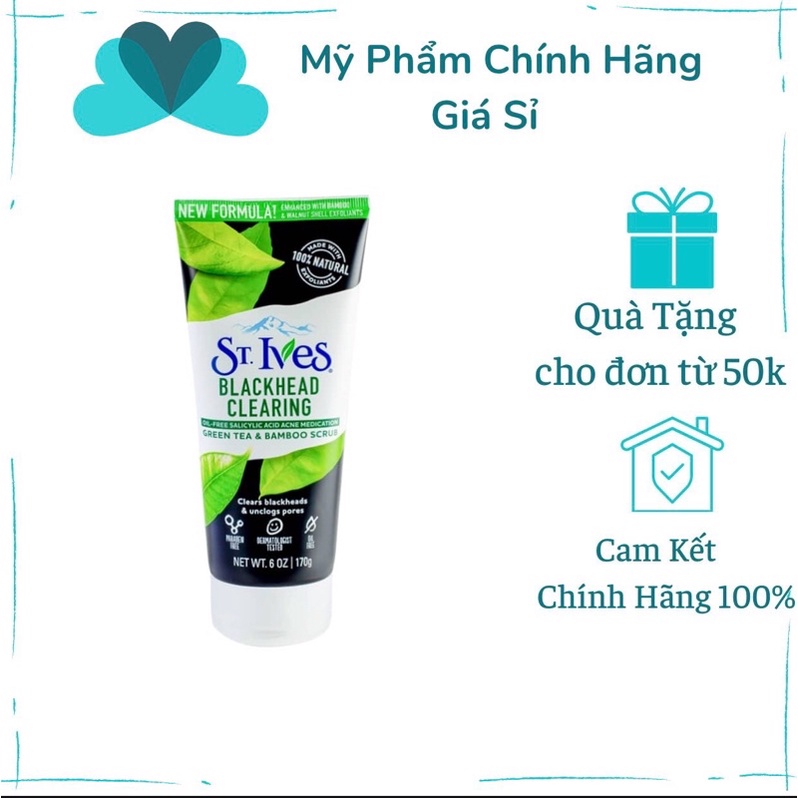 Tẩy Tế Bào Chết ST. Ives Blackhead Clearing Green Tea Scrub 170gr