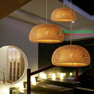 Đèn tre nón 2 lớp, đèn tre trang trí, đèn mây tre trang trí khách sạn nhà hàng