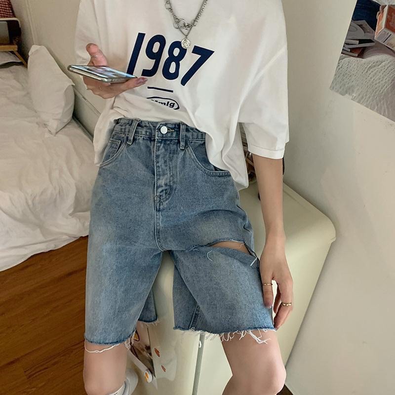 (Sẵn) Quần shorts Jeans rách dày dặn giá rẻ