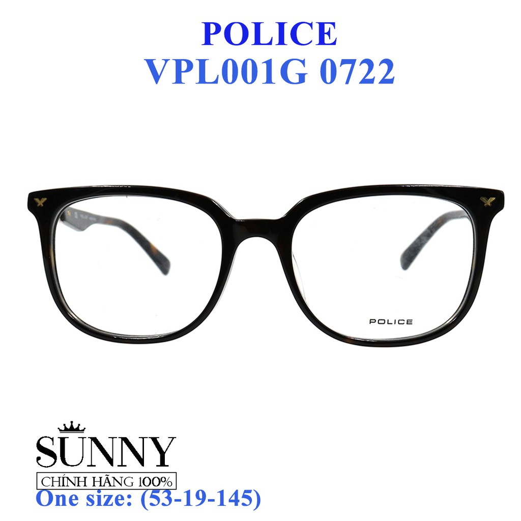 Gọng kính thời trang chính hãng nhiều màu Police VPL001G, thiết kế dễ đeo bảo vệ mắt