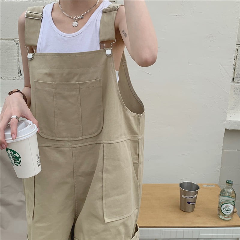 Quần sooc yếm kaki 3 màu - Quần yếm kaki dáng quần sooc freesize phom rộng chất kaki giá siêu rẻ C184 | BigBuy360 - bigbuy360.vn