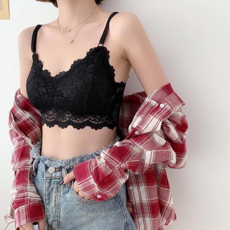 [Giá sỉ] Áo Bra 2 Dây Ren Mềm Mút Mỏng 343