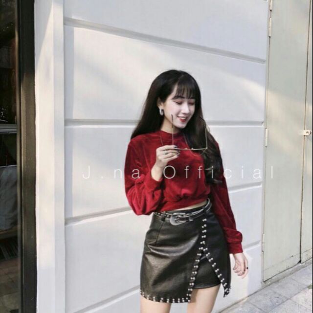 ÁO CROPTOP NHUNG TAY DÀI