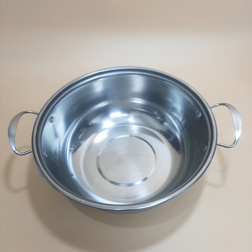 Nồi lẩu inox dày 26cm có nắp kính và tay cầm chống nóng cao cấp dùng được bếp từ và mọi loại bếp