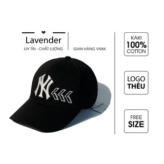 Nón kết Mũ lưỡi trai NY đen logo trắng mũi tên thêu tinh tế Free size