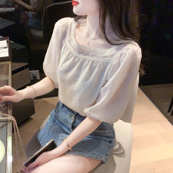 FF9042 Áo chiffon ngắn tay nữ hè hàng nhập