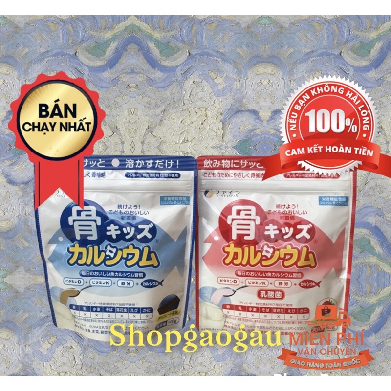 Bột Bone's Calcium for kids túi 140g bổ sung canxi xương cá tuyết Nhật Bản