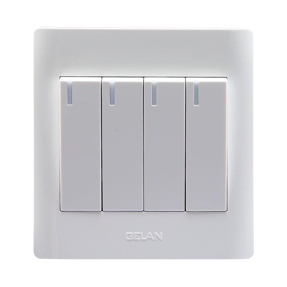 Bộ công tắc 4 âm tường Gelan 1 chiều/ 2 chiều 10A GELAN