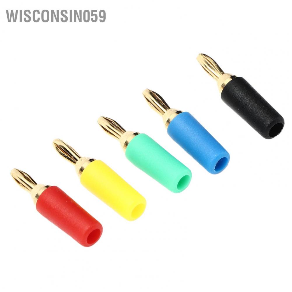 Wisconsin059 2.5mm Banana Plugs Brass Gold Plated Soldering Connector Assortment for Speaker Wire