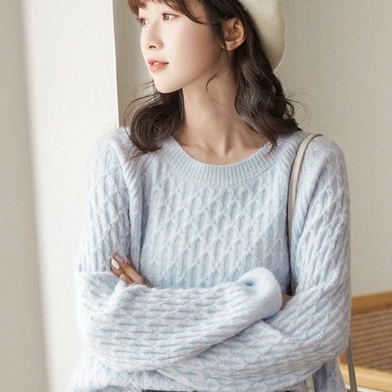 Áo len ZHELIHANGFEI dài tay dáng rộng phong cách học đường thời trang dành cho nữ