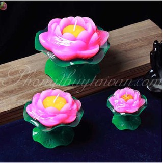 Nến sáp HOA SEN đế xanh 4giờ (6cm*5.5cm)/Cái