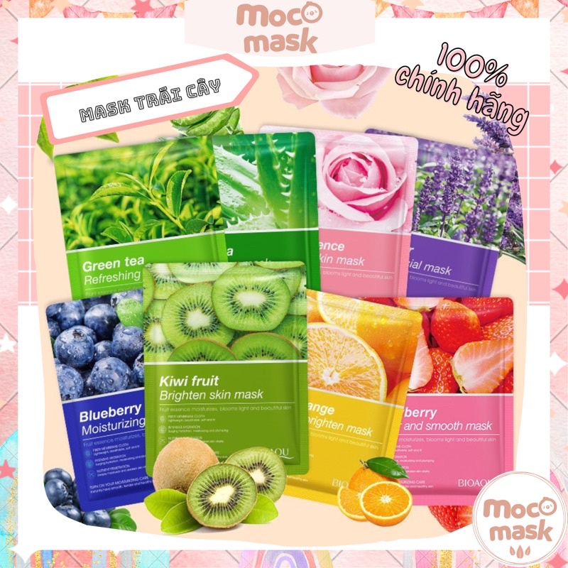 Mặt nạ Bioaqua HOA QUẢ 8 vị dưỡng trắng cấp ẩm giảm mụn