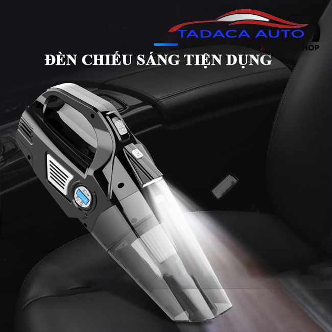 Máy hút bụi ô tô Aikesi Nhật Bản - Máy bơm lốp ô tô đa năng 4 trong 1 - Hút bụi, Bơm lốp, Đo áp suất lốp, Đèn pin TADACA