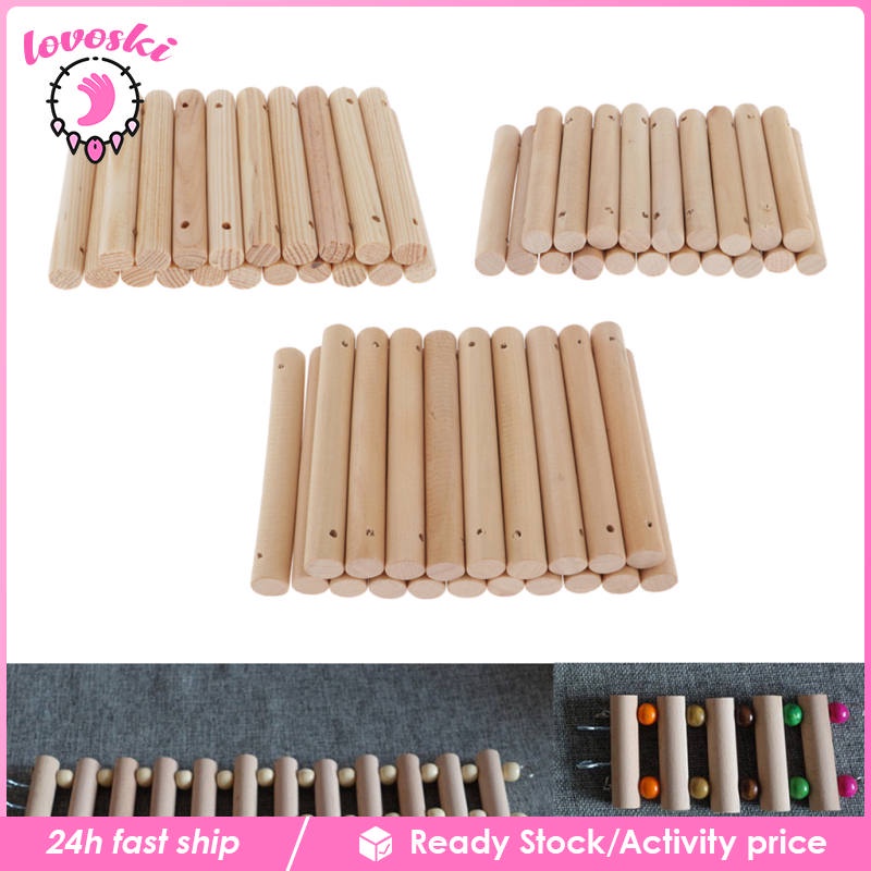 [Lovoski] Set 20 Que Gỗ Tròn Tự Nhiên Làm Mô Hình Thủ Công Có Đục Lỗ