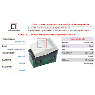 Công tắc Panasonic WEV5531SW/ WEV5531-7SW