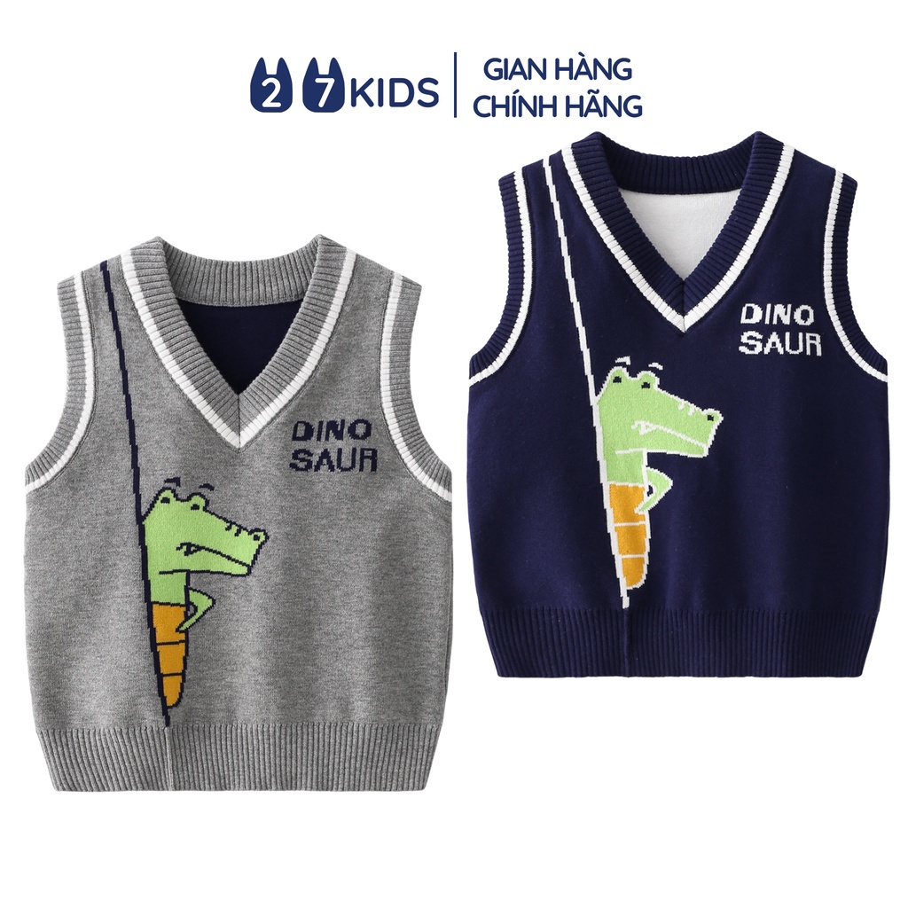 ✿Áo gile bé trai 27Kids WELLKIDS ghi lê thời trang nam cho trẻ từ 2-8 tuổi BLWA1