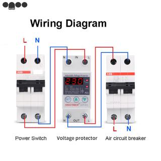 220V Adjustable Automatic Reconnect Device Over Under Voltage Relay Protector Switch