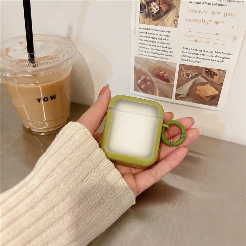 Vỏ Bảo Vệ Hộp Sạc Tai Nghe Airpods Pro 1 / 2 / 3 Màu Trơn Đơn Giản Thời Trang
