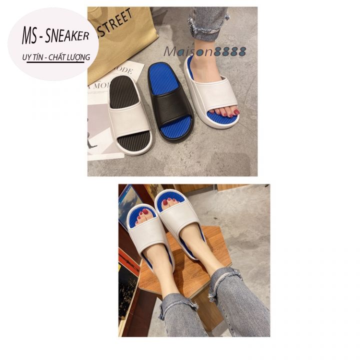 Dép bánh mì đế cao 5cm, dép quai ngang cao su Eva cao cấp không thấm nước, size từ 36-44, hottrend 2021, MS Sneaker