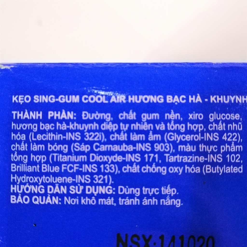 Kẹo Sing-gum Cool Air Hương Bạc Hà - Khuynh Diệp (Vỉ 11.6g)