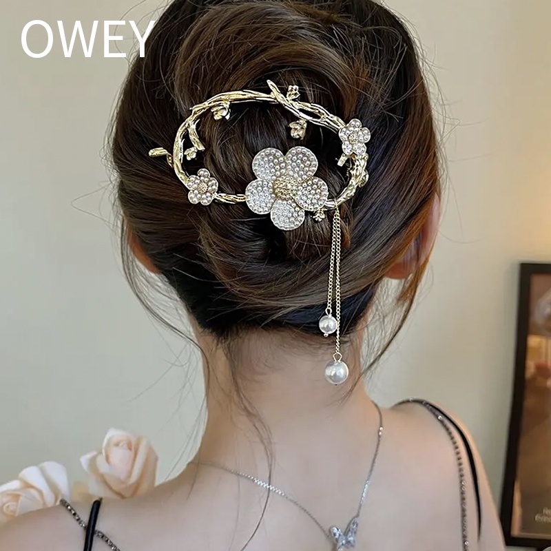 Kẹp Tóc Hình Cá Mập Bằng Kim Loại Đính Ngọc Trai Giả Phối Tua Rua Thời Trang Mùa Hè