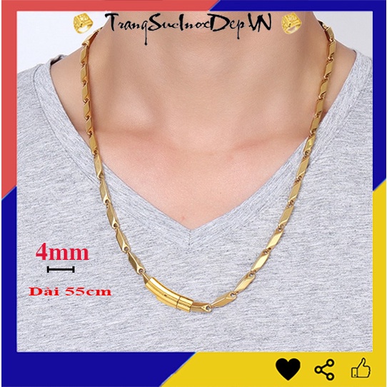 Dây chuyền nam inox hỏa tiễn 4mm khóa gài Vip sáng đẹp, bền màu, thể hiện đẳng cấp phái mạnh