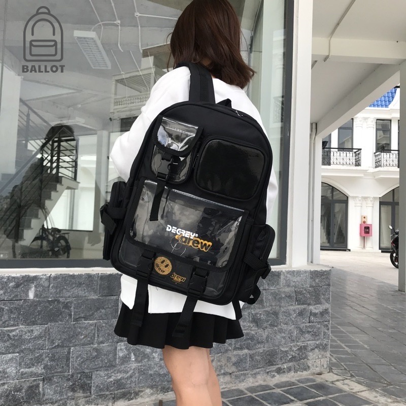 Balo degrey Thời Trang Nam Nữ degrey Ulzzang Teen Túi Cặp Xách Đi Học, Đi Chơi Du Lịch Đeo Vai Mẫu B