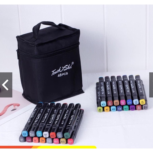 Đồ chơi bộ bút màu dạ Marker 48 bút tặng kèm túi vải đựng tiện lợi cho bé - Set bút màu 48 cây có 2 ngòi giúp bé tập tô