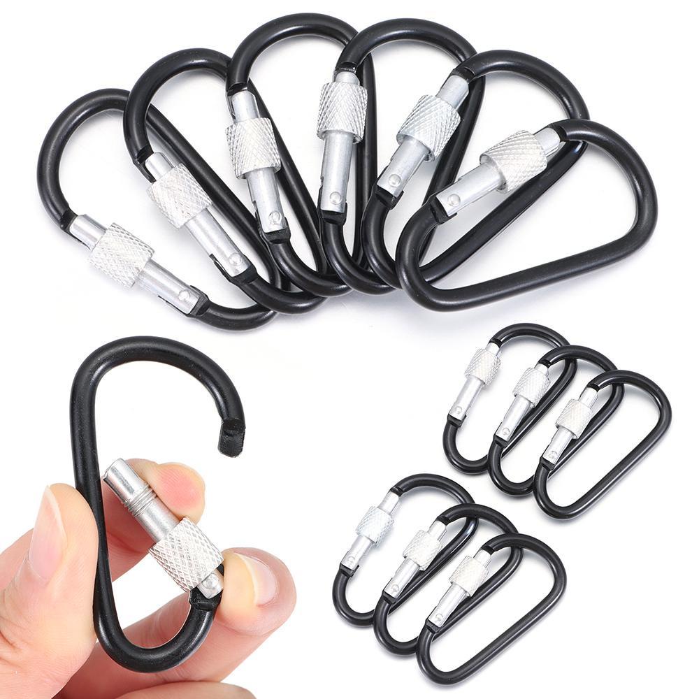 MAYSHOW Set 6 / 12 Móc Khóa Leo Núi Bằng Hợp Kim Nhôm Màu Đen Chất Lượng Cao