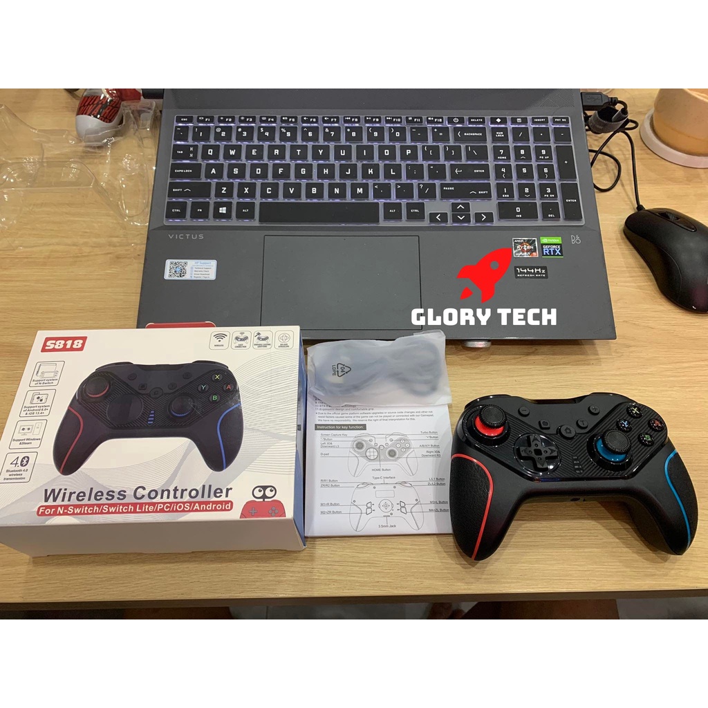 🎮 Tay cầm S818 🎮 Nintendo Switch kết nối BlueTooth chơi game cho PC | LAPTOP | Điện Thoại | TV giá cực rẻ