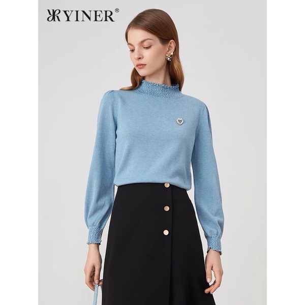 Áo len xanh nhũ Yiner